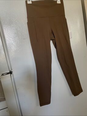 Athleta XXS New Salutation Stash 7/8 Tight Taupe Brown Athleisure